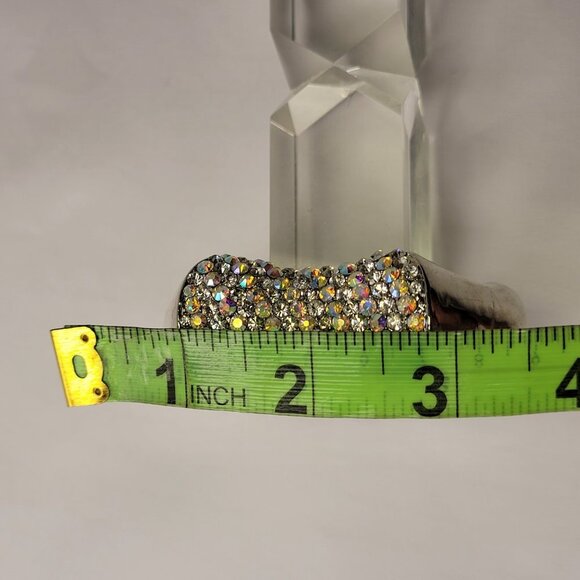 Silver Crystal Cuff Bracelet - Picture 5 of 11